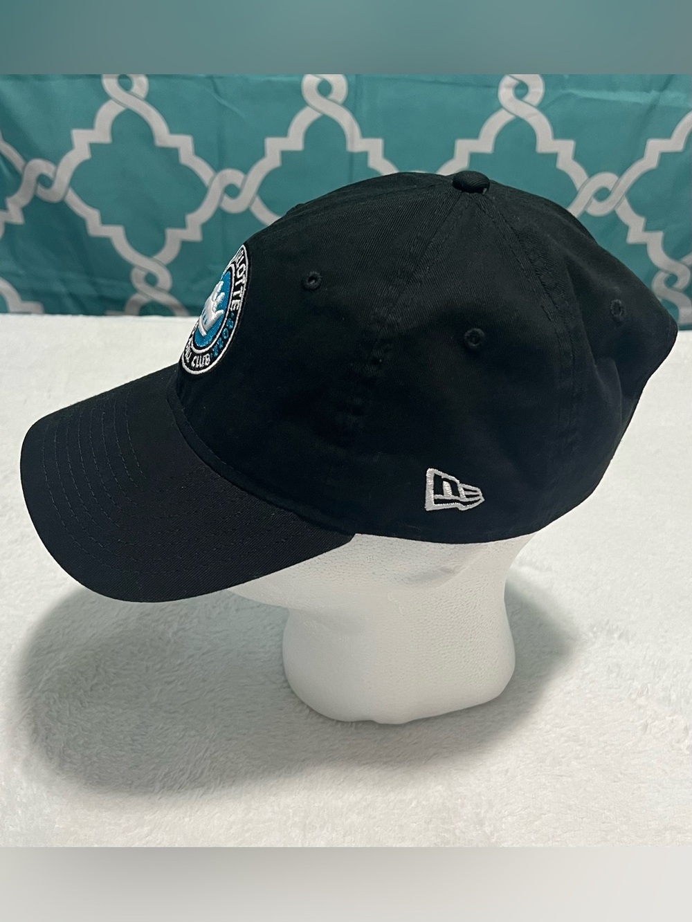 New Era Charlotte Football Club Black Hat with Teal and White Logo - Picture 3 of 13
